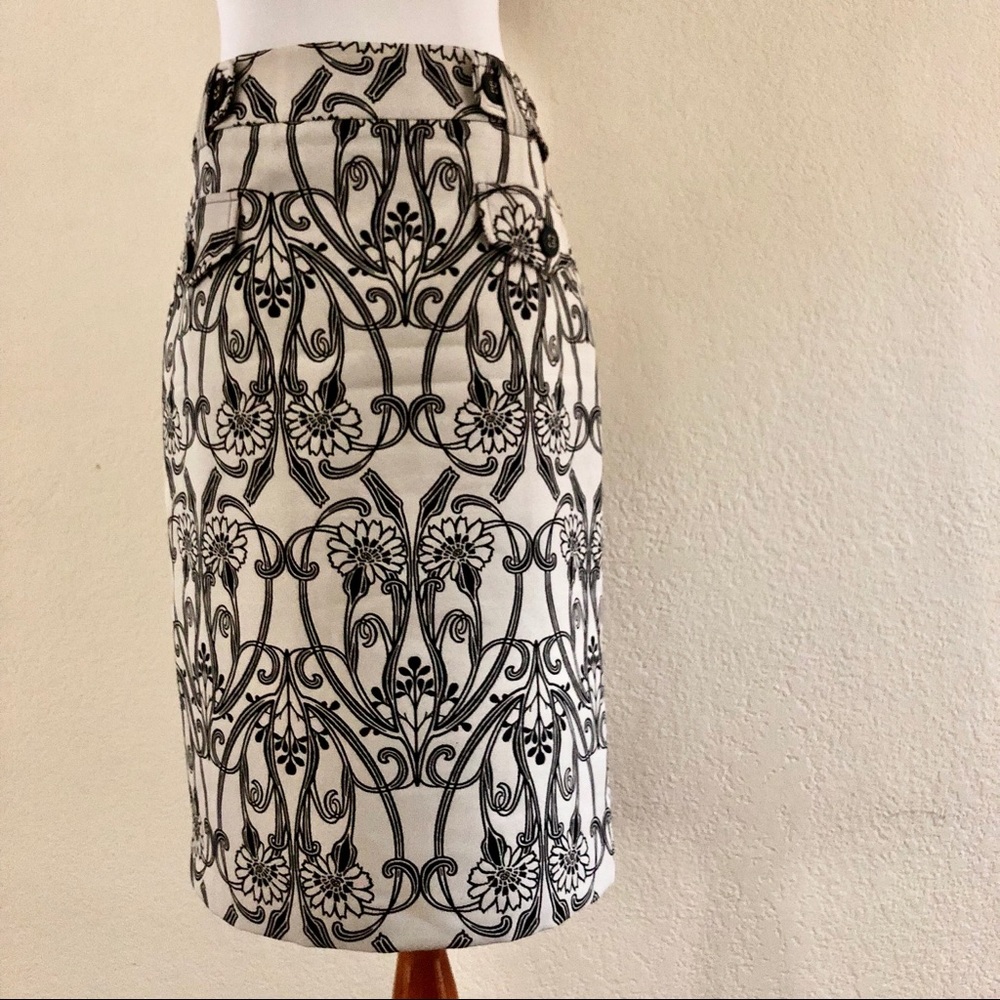 S & D Pencil Midi High Waisted Jacquard Skirt 8